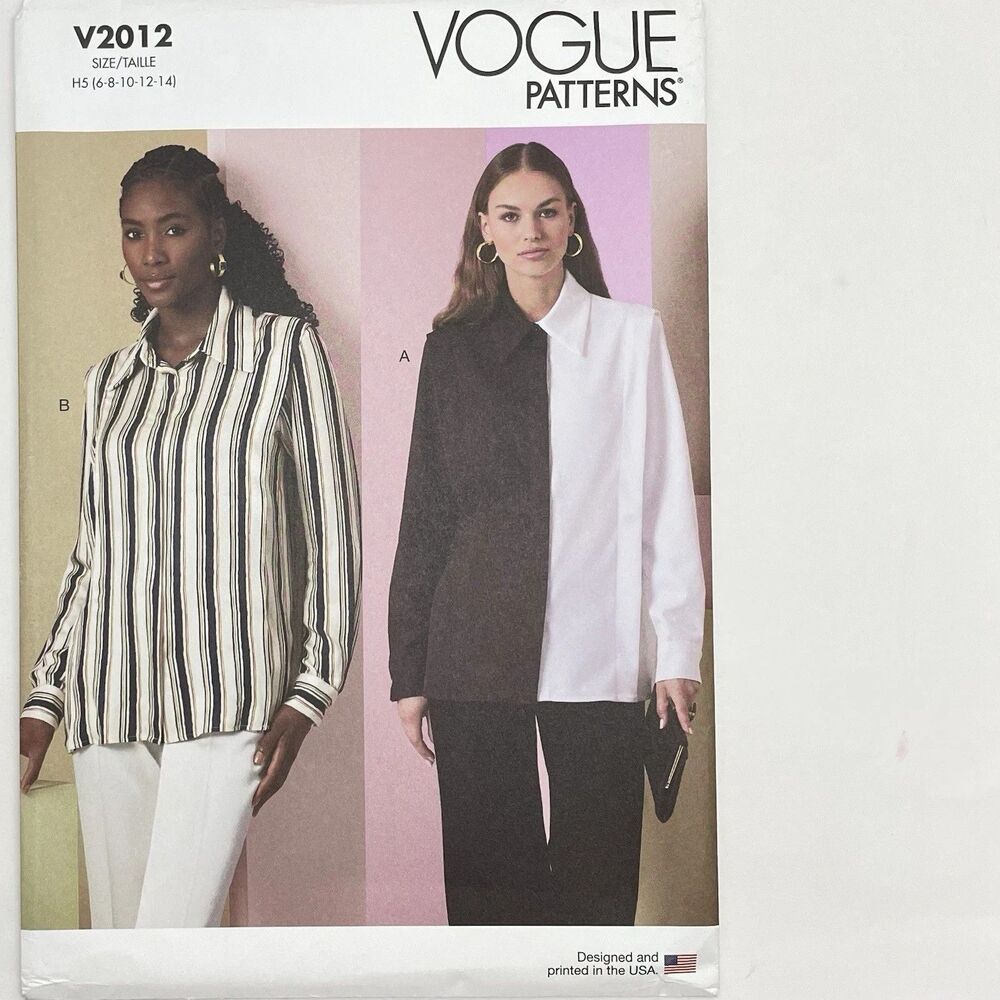 Pattern Misses Sz H5 6-14 Shirt Color block Striped Vogue V2012 New/Uncut